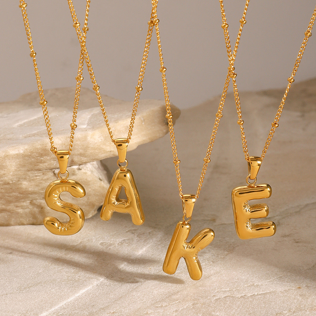European and American stainless steel letter necklace pendant high sense clavicle chain titanium steel jewelry cross-border necklace