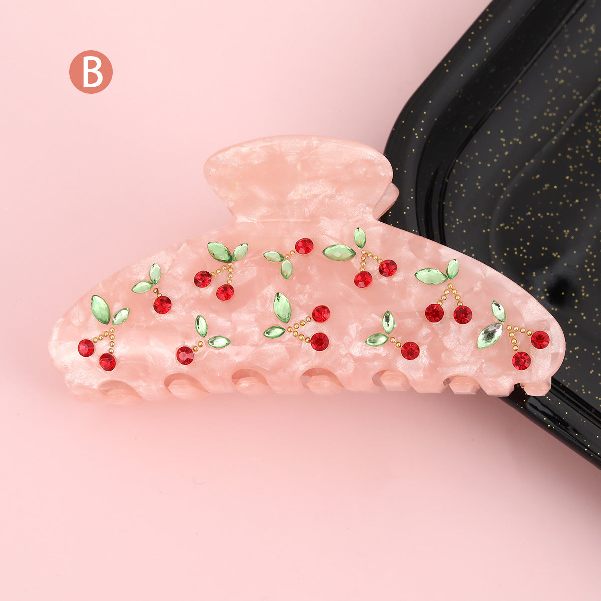 Cute temperament color matching small fresh acetic acid grip crystal candy shark clip diamond light yarn hair grip new hair accessories