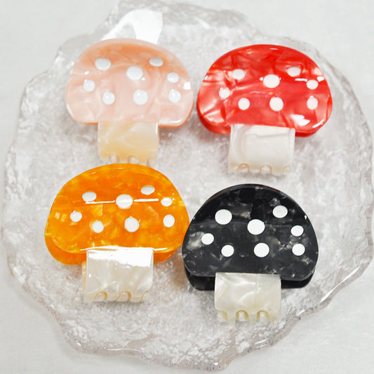 New acetate hairpin cute fashion mushroom clip small fresh clip Internet celebrity same style hair accessories for women