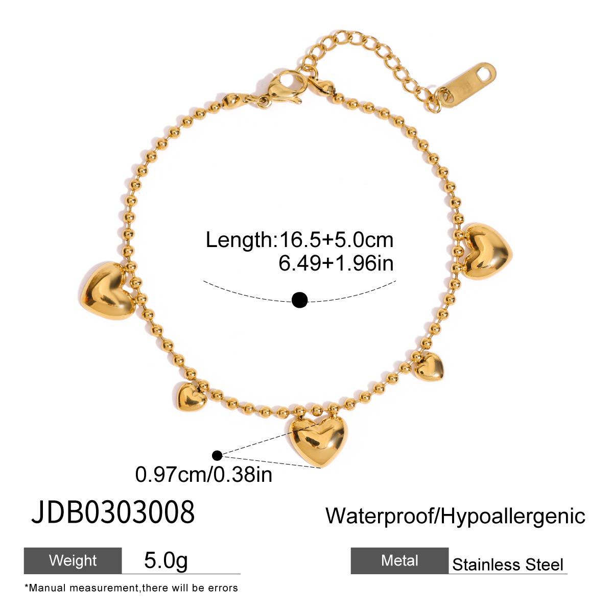 European and American Stainless Steel Love Bracelet Light Luxury High-end Sense 18k Gold Jewelry Without Fading Titanium Steel Jewelry Cross Border