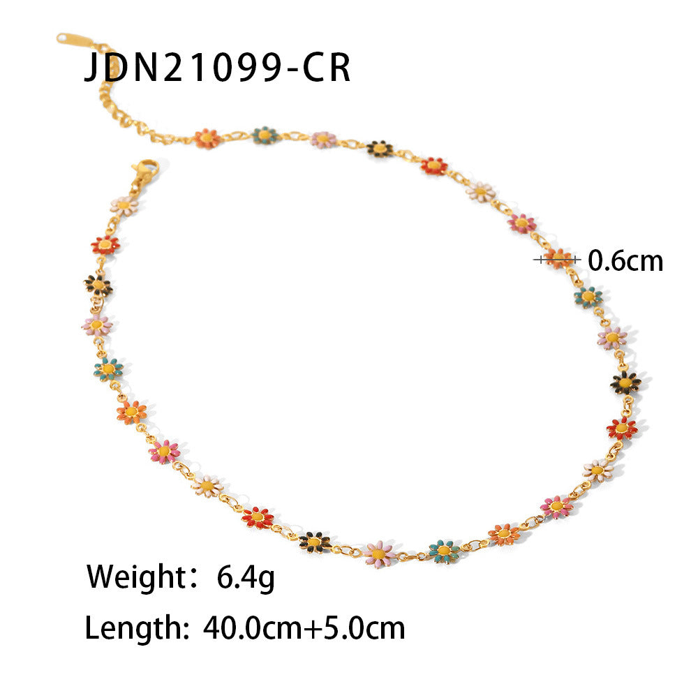 European and American Titanium Steel Necklace Accessories High-grade Bohemian Clavicle Chain Holiday Cross-border Stainless Steel Jewelry