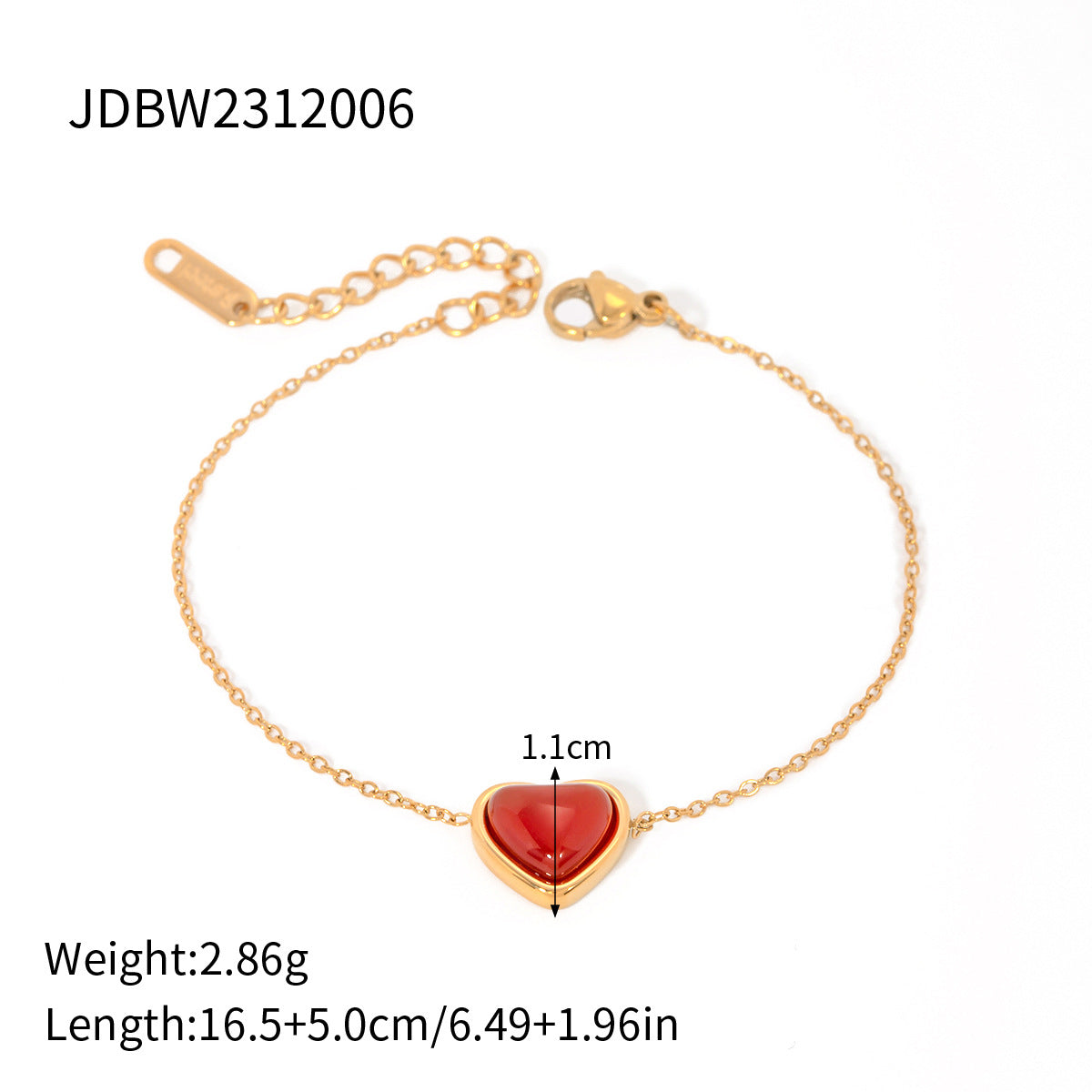 European and American 18k Gold Stainless Steel Red Agate Love Necklace Advanced Pendant Earrings Niche Ins Wind Ring