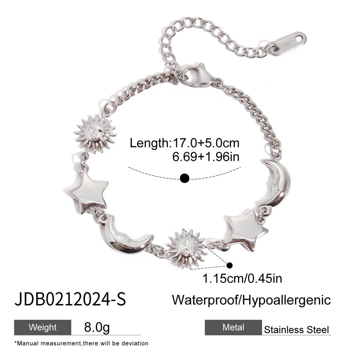 Europe and the United States 18k gold stainless steel star bracelet light luxury high-end jewelry does not fade titanium steel jewelry cross-border