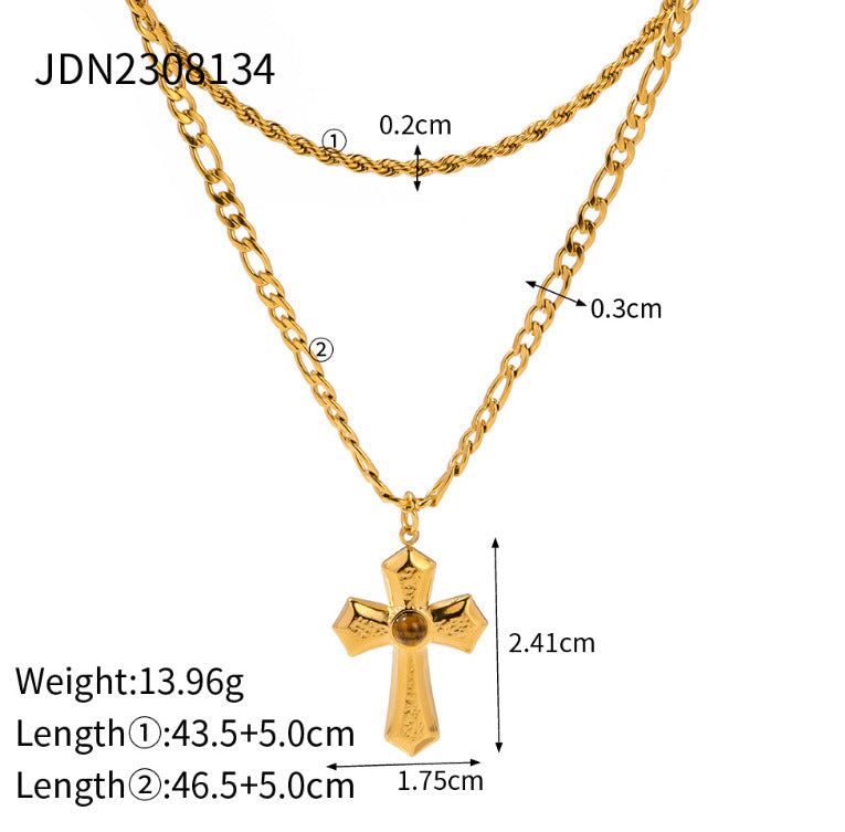 cross-border stainless steel necklace jewelry European and American fashion INS titanium steel clavicle chain 18k gold non-fading neck chain women
