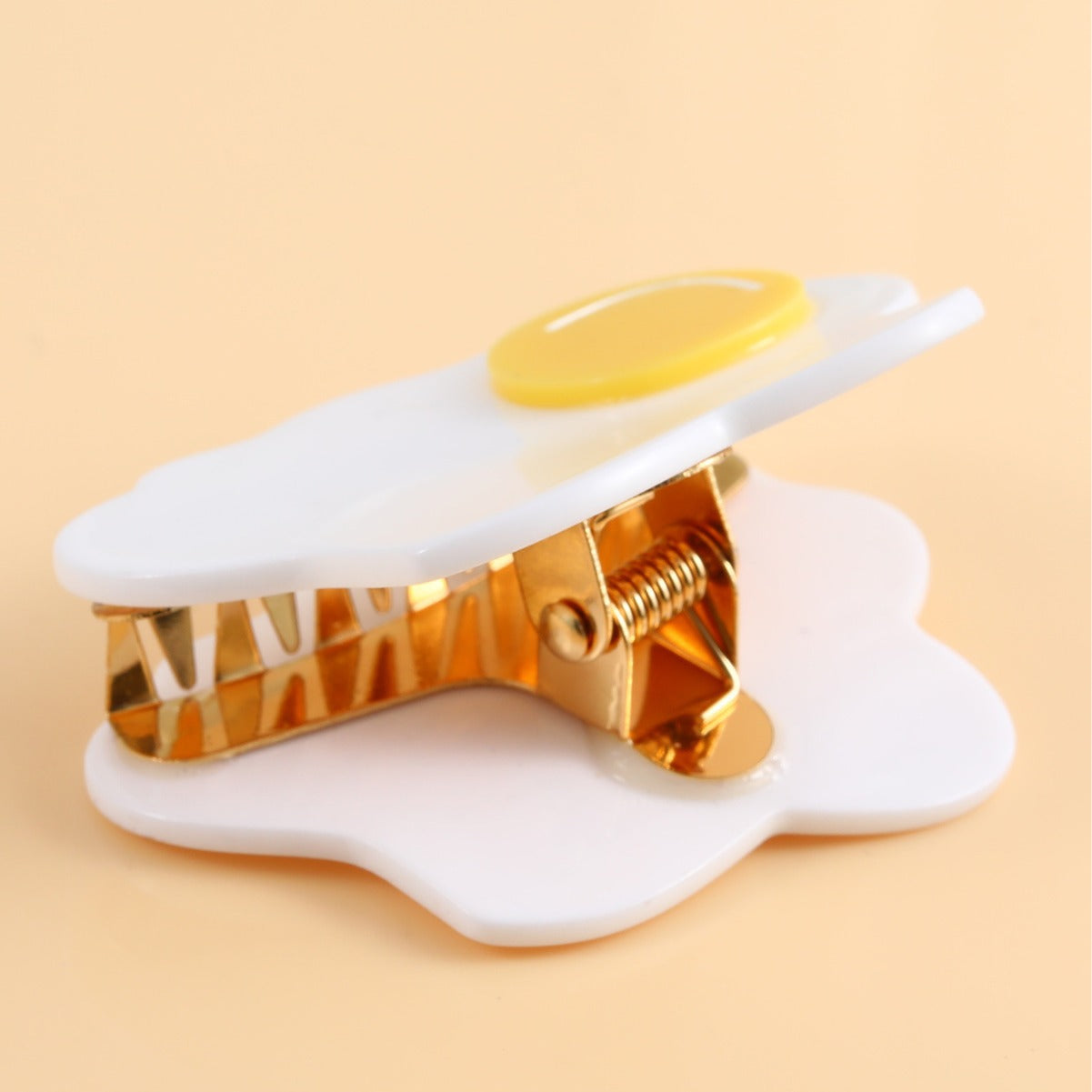 Acetate poached egg grab clip niche design hairpin interesting creative egg cartoon cute headdress hair accessories for women