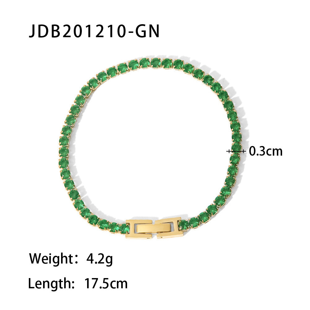 INS style women's new titanium steel bracelet 18K gold stainless steel inlaid zircon bracelet fashion all-match bracelet jewelry