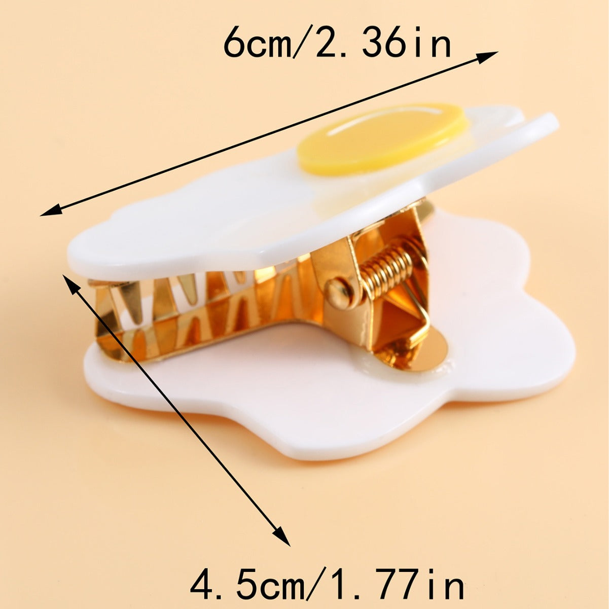 Acetate poached egg grab clip niche design hairpin interesting creative egg cartoon cute headdress hair accessories for women