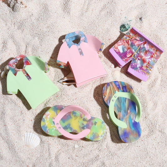 Cross-Border Niche Creative Design Clothes and Shoes Styling Acetate Gripper Small Fresh Color Medium Hair Accessories