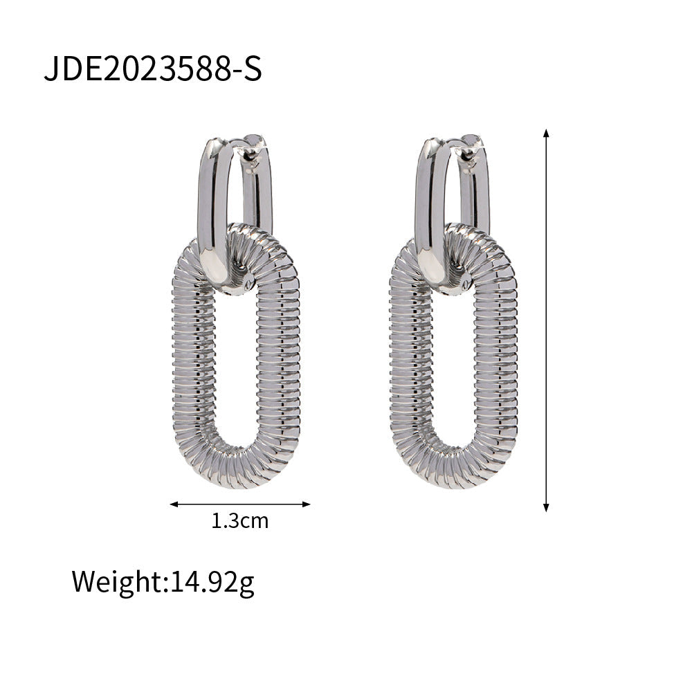 European and American ins new exaggerated 18K gold-plated stainless steel chain earrings jewelry high trend fashion earrings wholesale