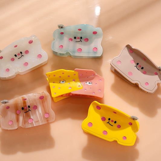 New fun personality cute cartoon sweet cheese acetate hair clip girl hair shark clip headdress hair grip