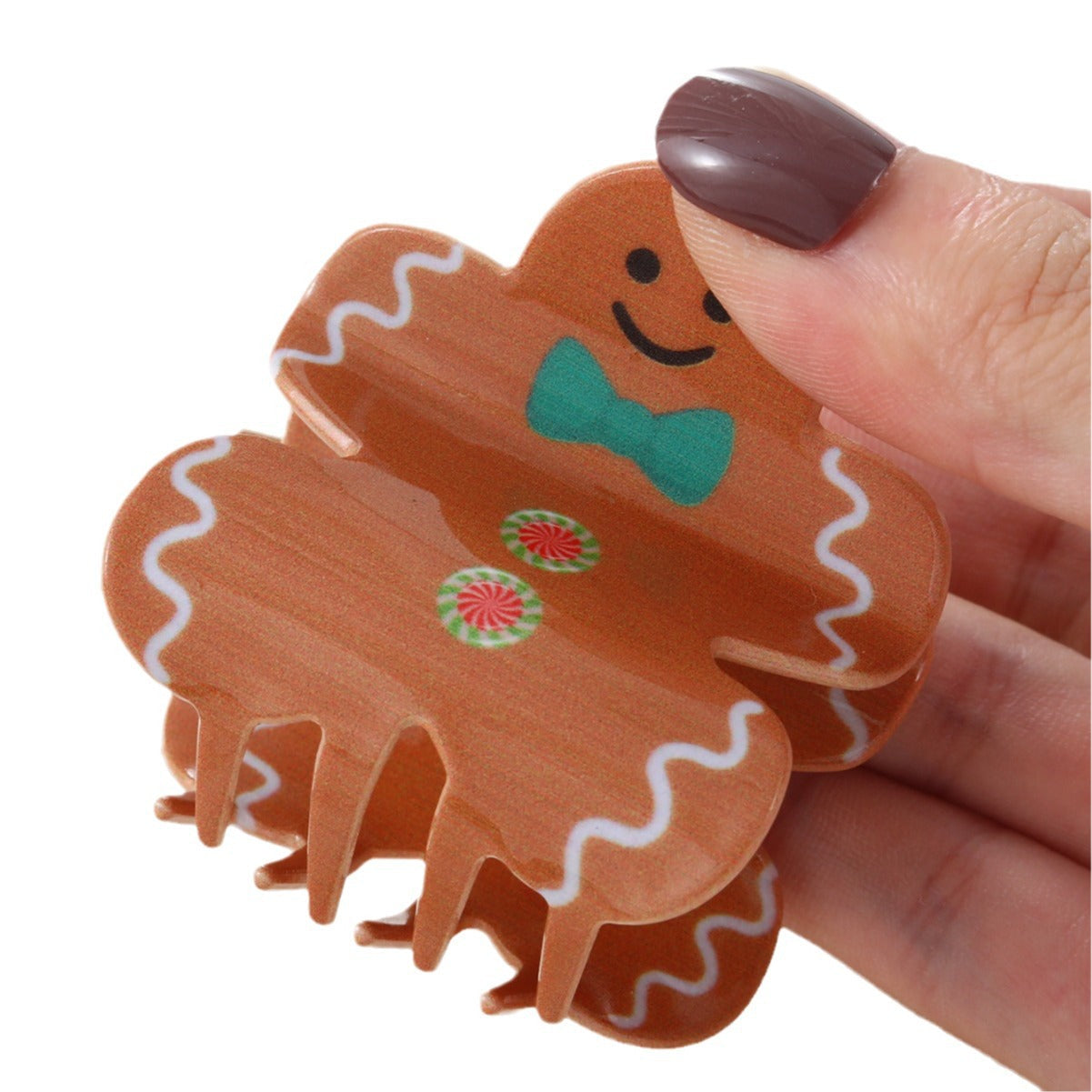 New Christmas Series Christmas Gingerbread Man Clip Cartoon Elk Gingerbread Man Hair Clip Cute Hair Accessories for Women