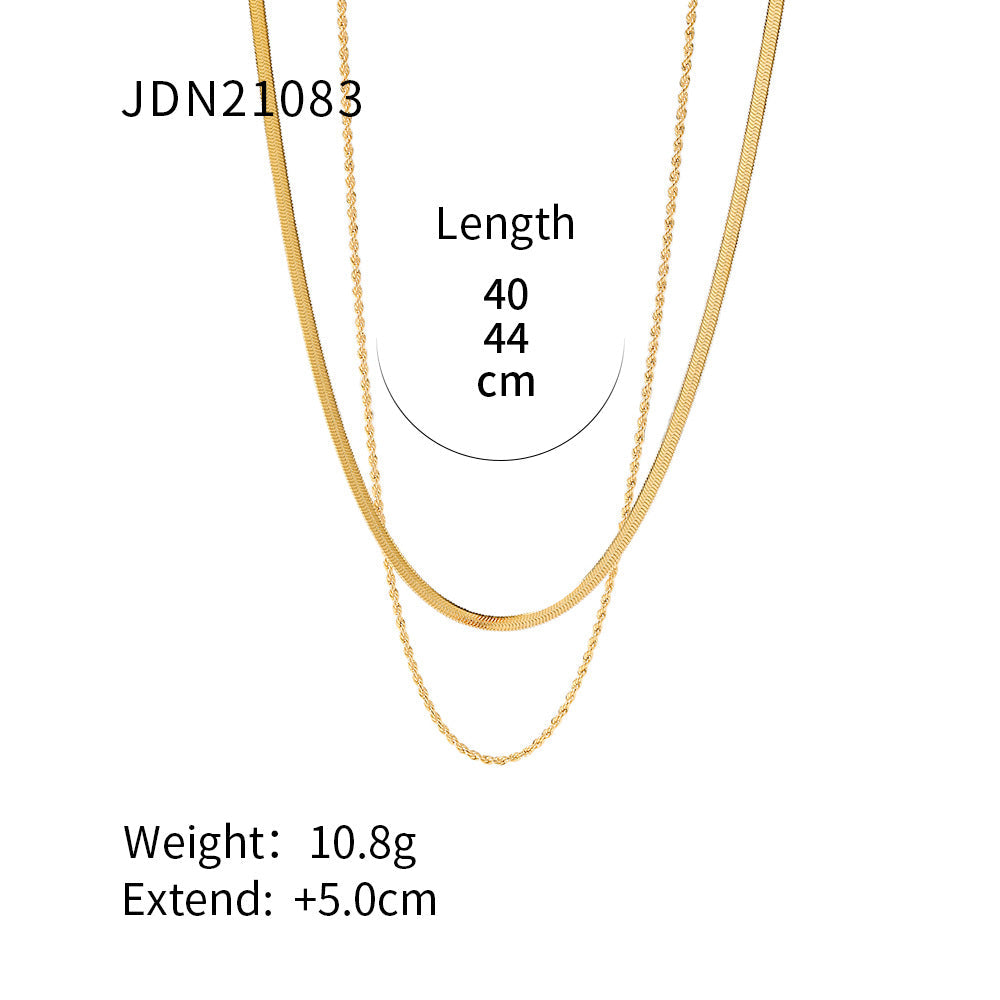 cross-border stainless steel necklace jewelry European and American fashion INS titanium steel clavicle chain 18k gold non-fading neck chain women
