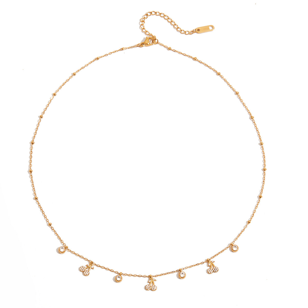 European and American Titanium Steel Necklace Accessories Women's Summer High-End Accessible Luxury Niche Stainless Steel Jewelry Cherry Clavicle Chain