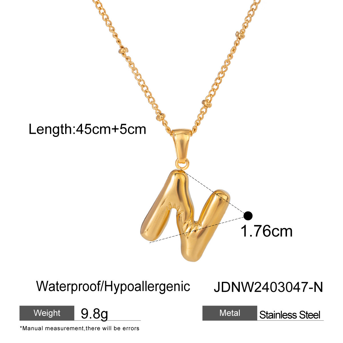 European and American stainless steel letter necklace pendant high sense clavicle chain titanium steel jewelry cross-border necklace
