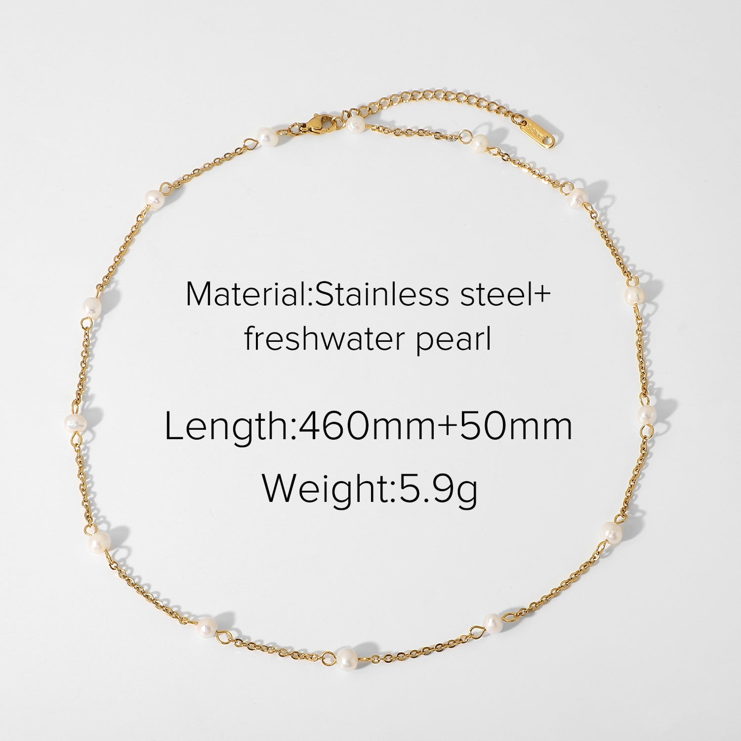 Europe and the United States INS net red new pearl necklace 18K gold plated stainless steel chain natural freshwater pearl neck chain women