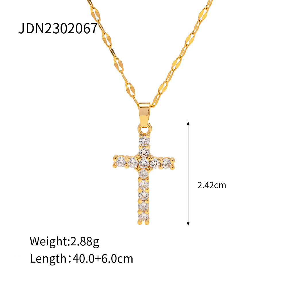 cross-border stainless steel necklace jewelry European and American fashion INS titanium steel clavicle chain 18k gold non-fading neck chain women