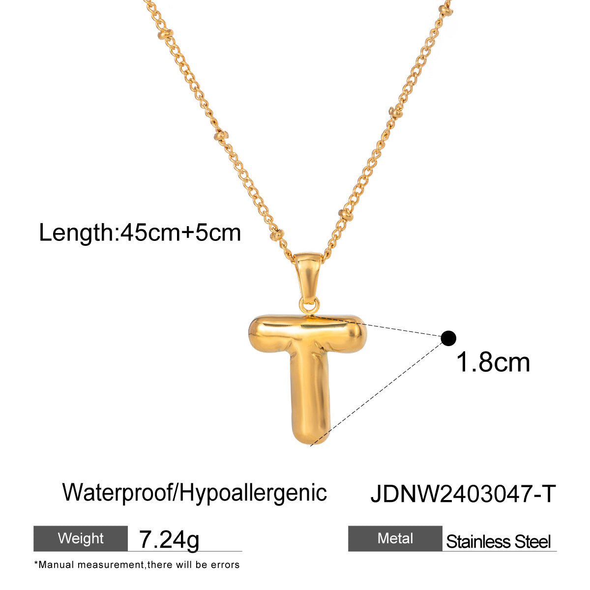 European and American stainless steel letter necklace pendant high sense clavicle chain titanium steel jewelry cross-border necklace