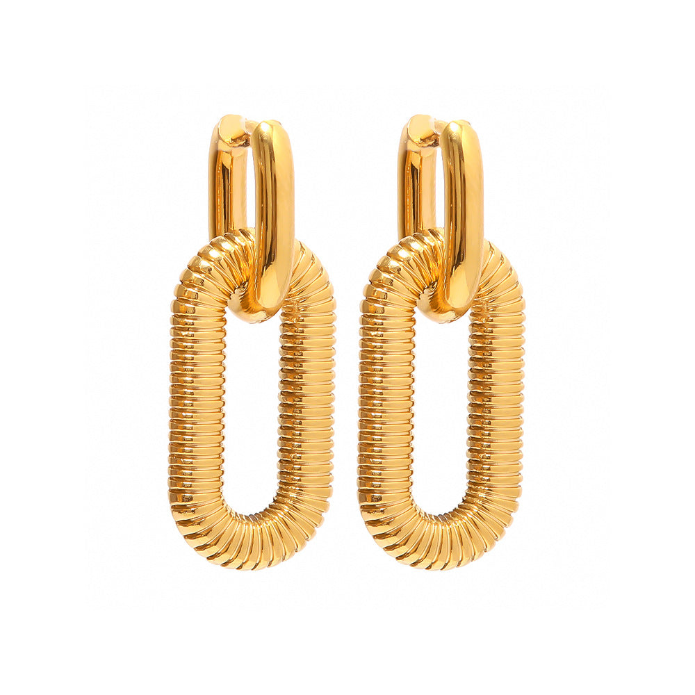 European and American ins new exaggerated 18K gold-plated stainless steel chain earrings jewelry high trend fashion earrings wholesale
