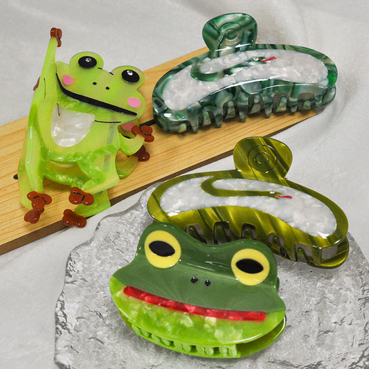 Cute Frog Hair Snake Clip Large Funny Back Head Shark Clip Hair Clip Hair Clip Cartoon Hair Accessories for Women