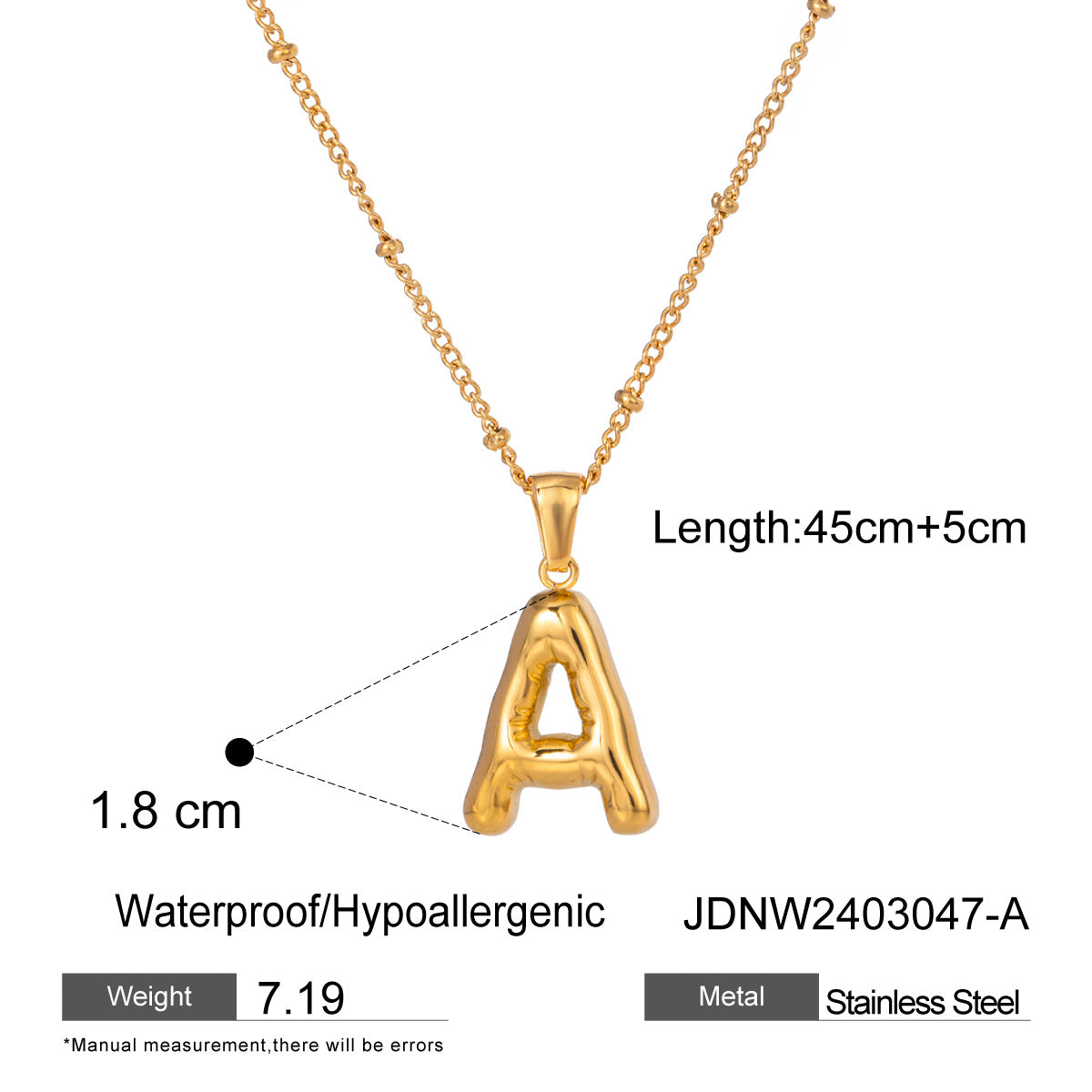 European and American stainless steel letter necklace pendant high sense clavicle chain titanium steel jewelry cross-border necklace