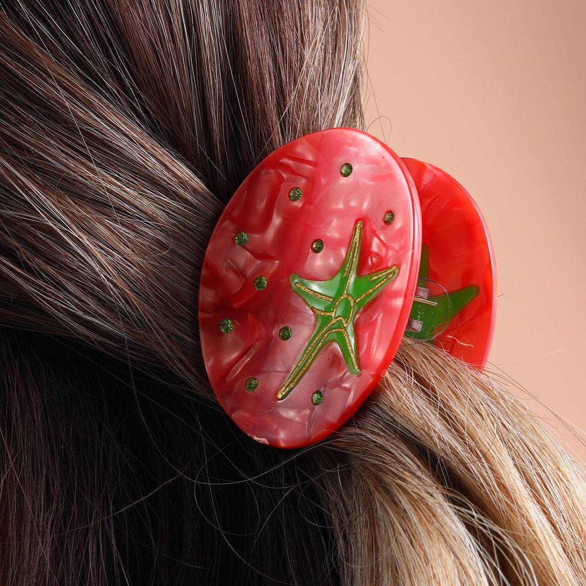 New French-Style Acetate Clip Tomato Sweet Cute Hairpin Niche Hair Accessory Bun Hair Clip Women's Clip