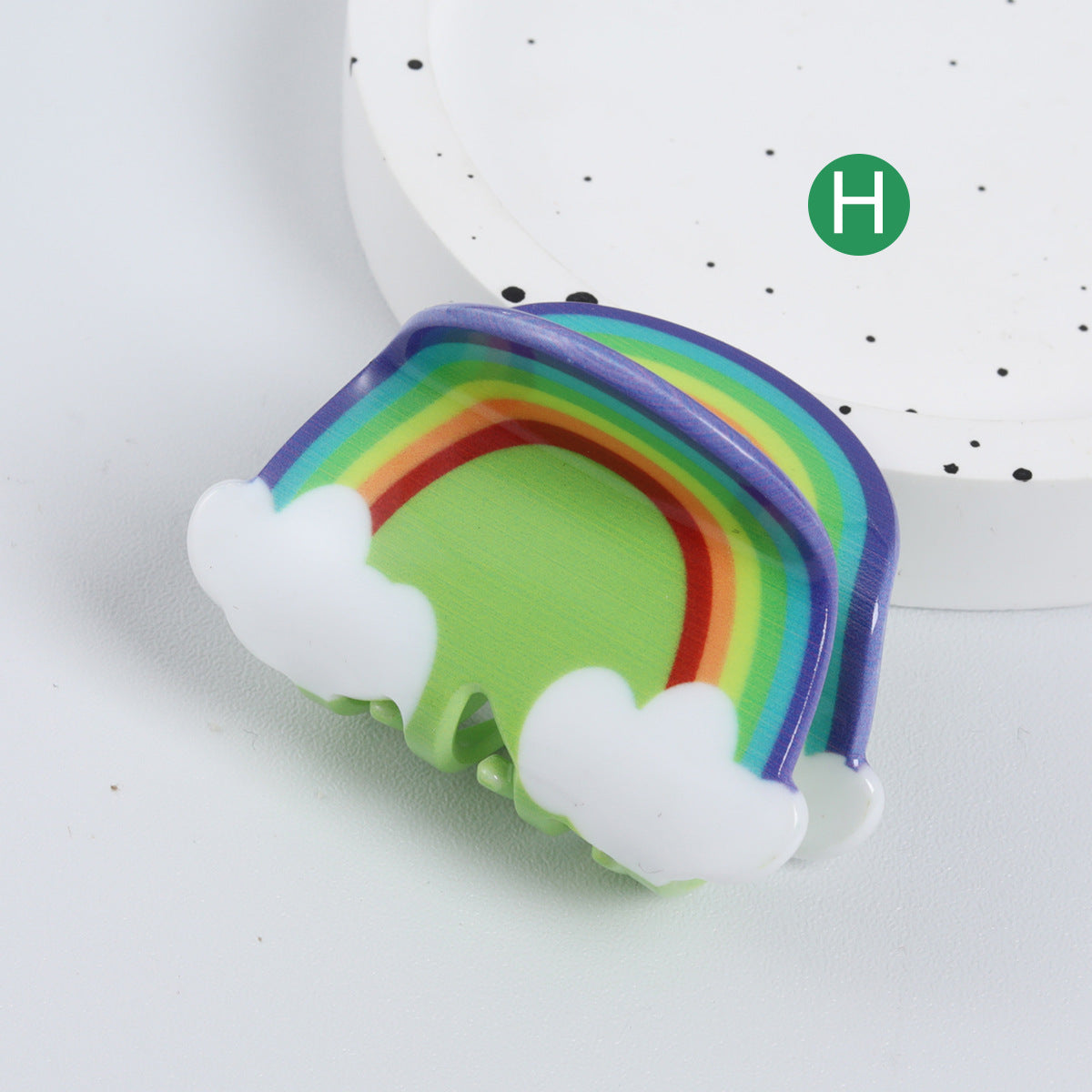 Girl heart personalized creative cute fresh clover rainbow hairpin back head updo hair headwear women's hair clip