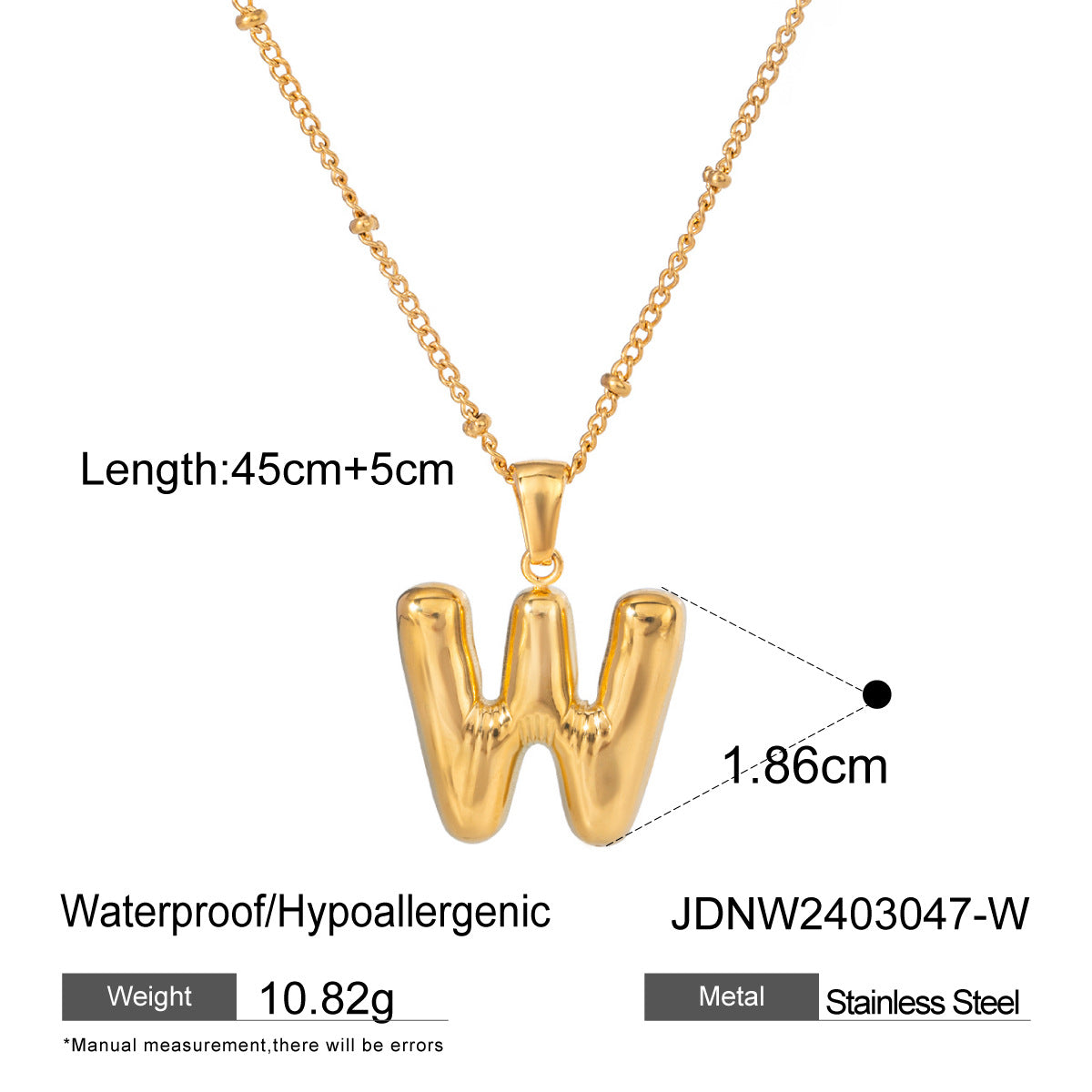 European and American stainless steel letter necklace pendant high sense clavicle chain titanium steel jewelry cross-border necklace