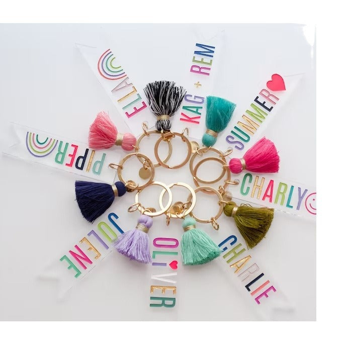 Personalized Teacher Gift, Customized Name Key Chain, Rainbow Color Key Chain, Gift for Her