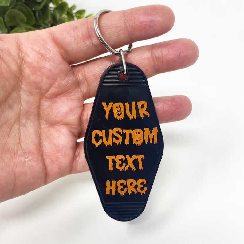 Horror Motel Key Chain Funky Halloween Spooky Key Chain, Ghost Face Hotel Key Ring