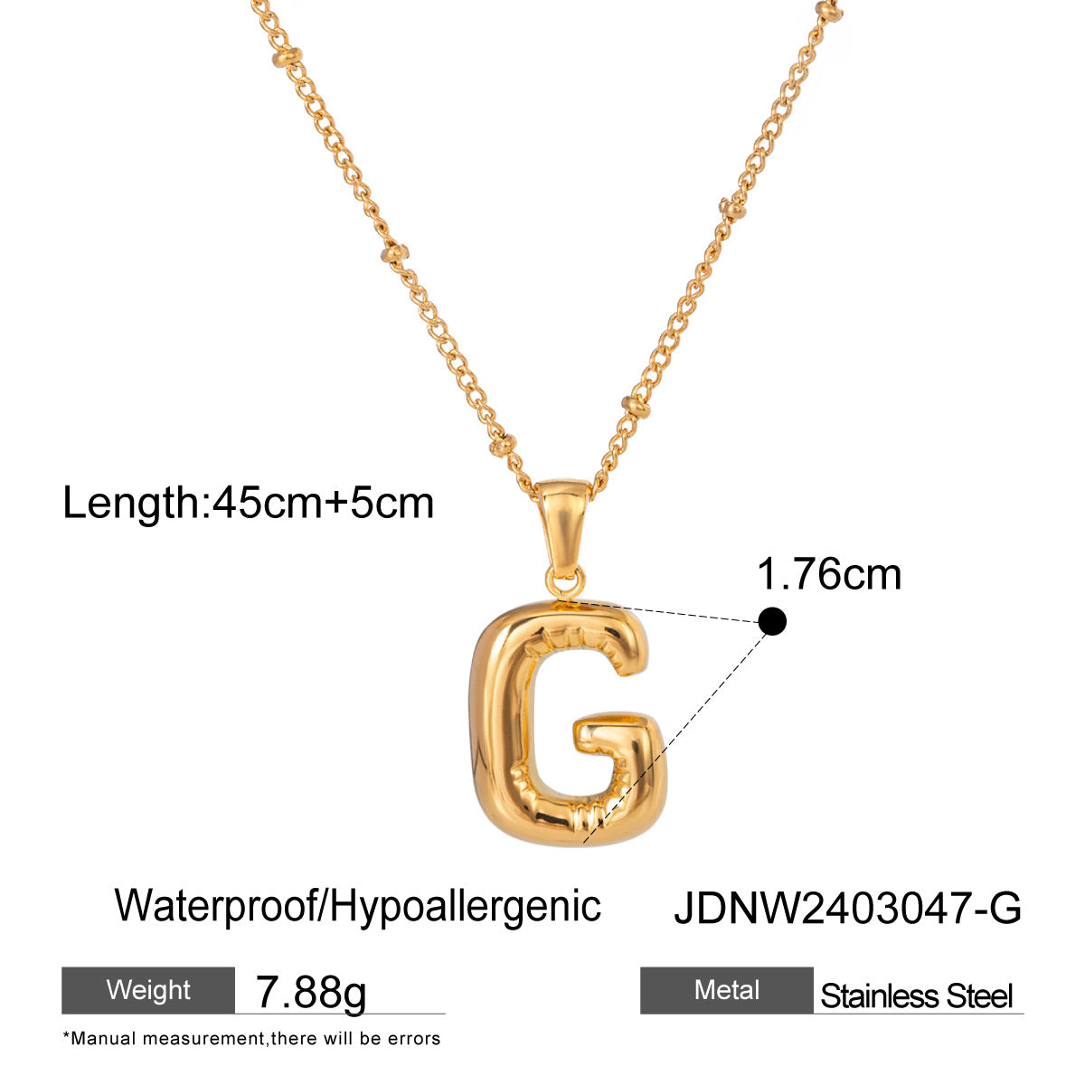 European and American stainless steel letter necklace pendant high sense clavicle chain titanium steel jewelry cross-border necklace