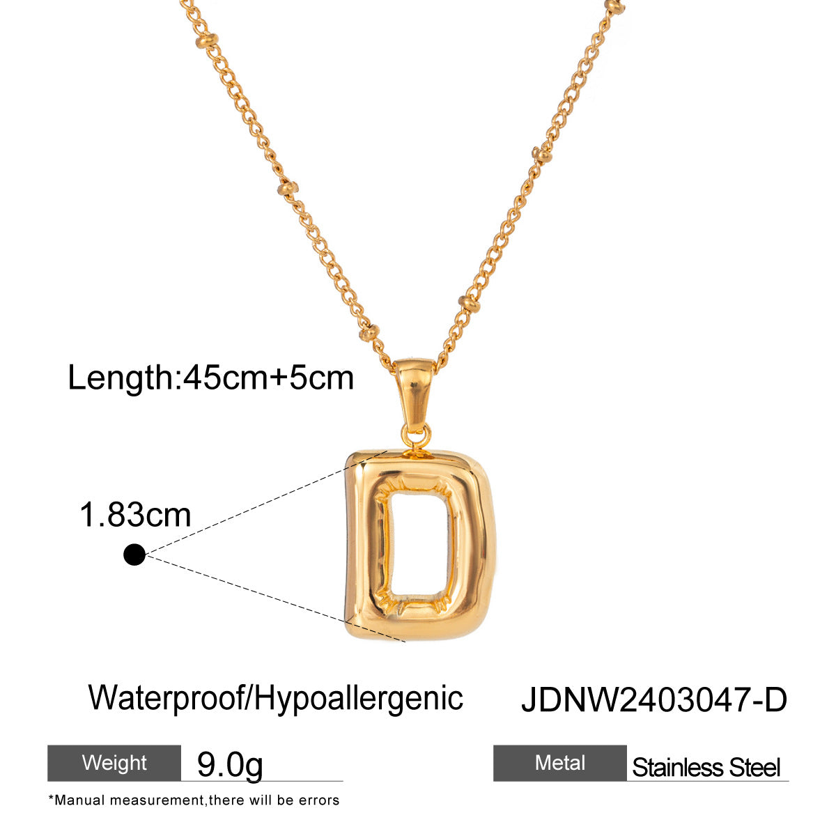 European and American stainless steel letter necklace pendant high sense clavicle chain titanium steel jewelry cross-border necklace