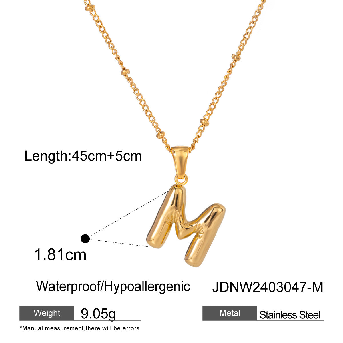European and American stainless steel letter necklace pendant high sense clavicle chain titanium steel jewelry cross-border necklace
