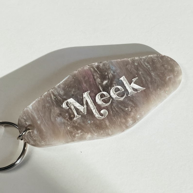 Personalized French Key Chain Glitter Key Chain Retro Motel Key Chain