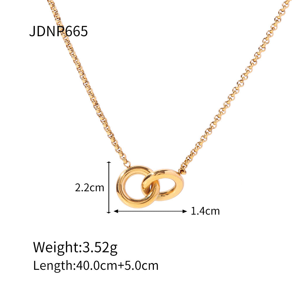 cross-border stainless steel necklace jewelry European and American fashion INS titanium steel clavicle chain 18k gold non-fading neck chain women