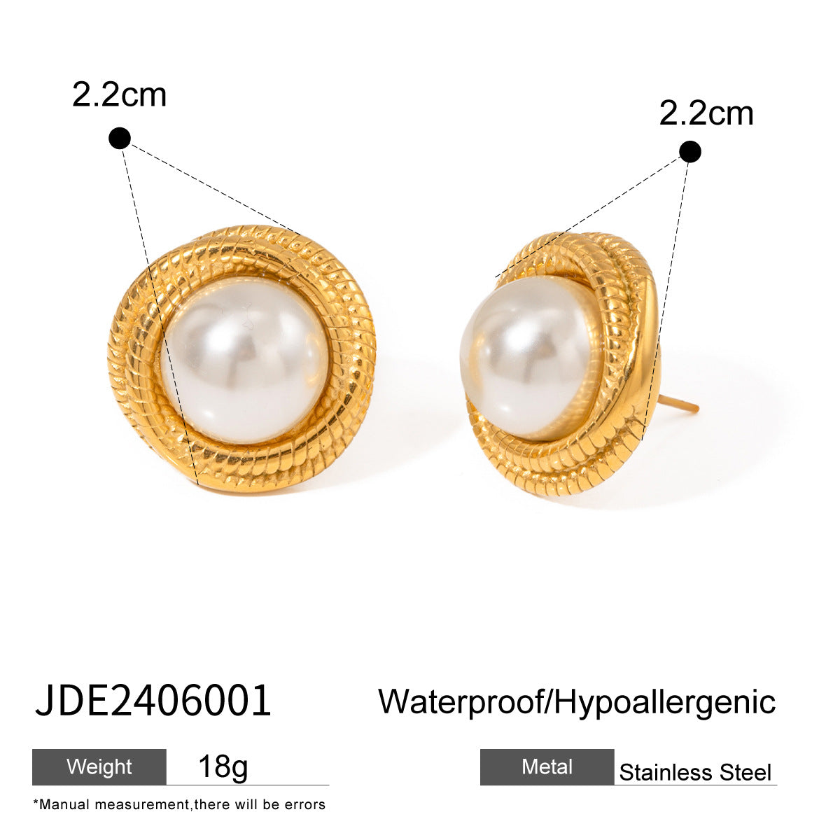 European and American Stainless Steel Pearl Necklace Advanced Sense Exaggerated Flower Earrings Titanium Steel Jewelry Cross-border earrings