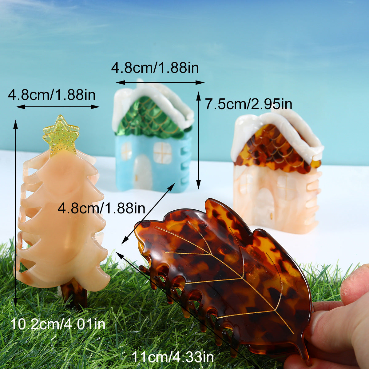 French style niche House series grab clip high-grade holiday atmosphere acetate hairpin updo shark clip female hair accessories