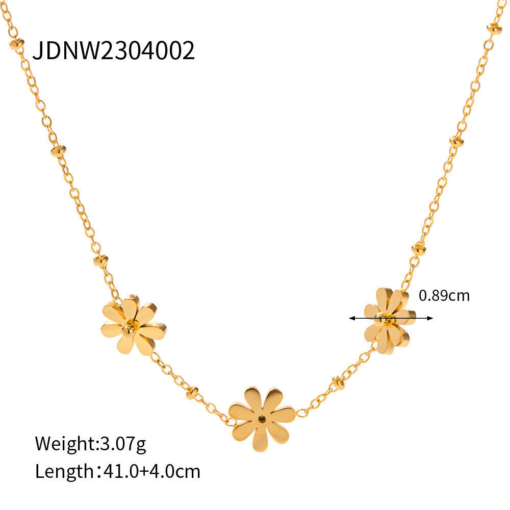 cross-border stainless steel necklace jewelry European and American fashion INS titanium steel clavicle chain 18k gold non-fading neck chain women