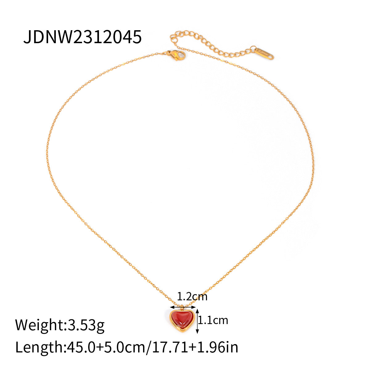 European and American 18k Gold Stainless Steel Red Agate Love Necklace Advanced Pendant Earrings Niche Ins Wind Ring