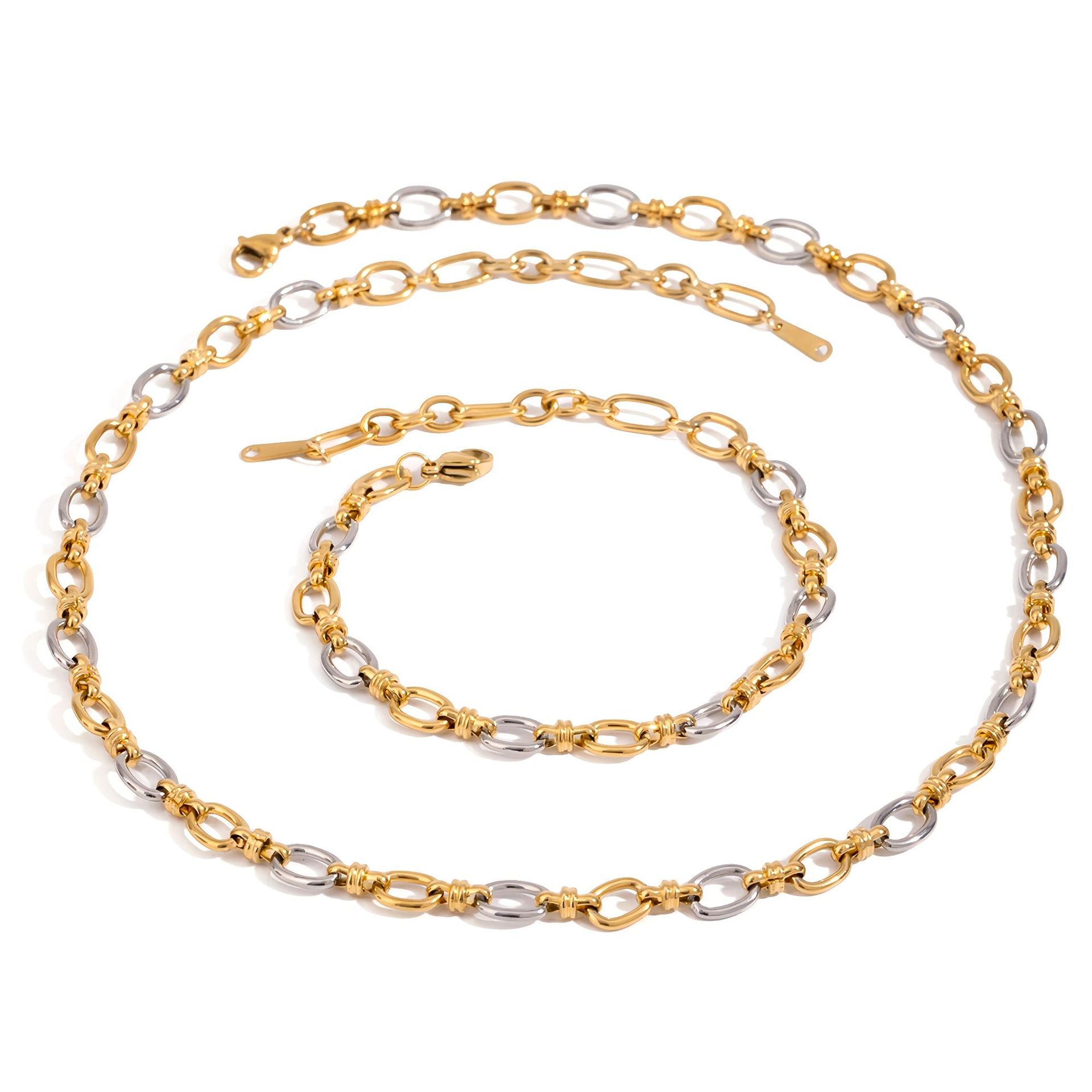 Europe and the United States 18k gold titanium steel necklace light luxury high-end jewelry non-fading bracelet stainless steel jewelry cross-border