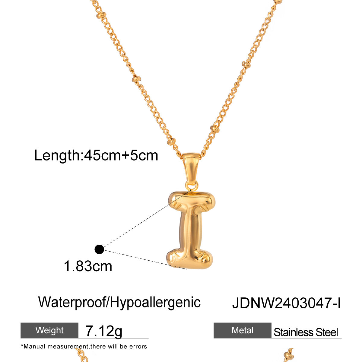 European and American stainless steel letter necklace pendant high sense clavicle chain titanium steel jewelry cross-border necklace