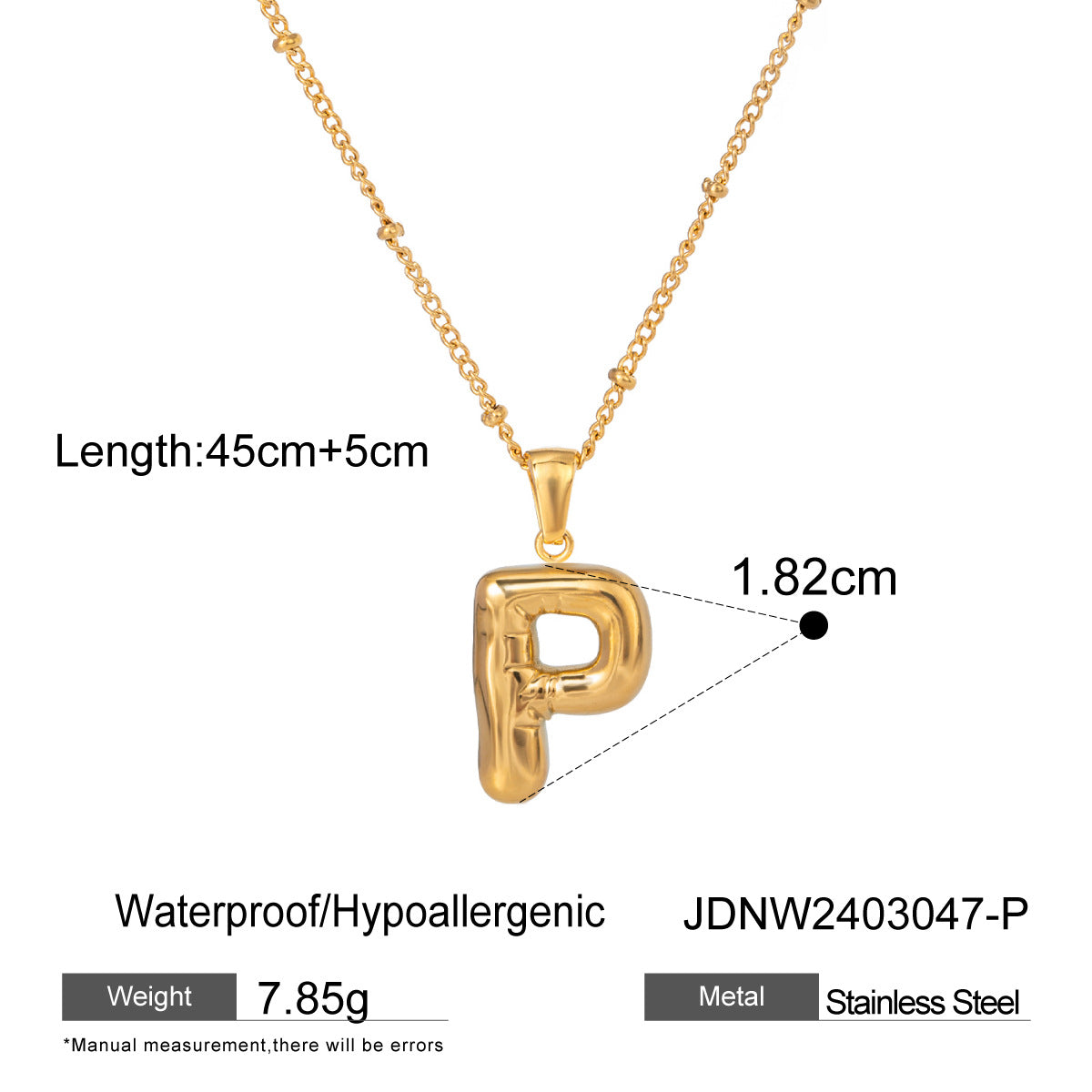 European and American stainless steel letter necklace pendant high sense clavicle chain titanium steel jewelry cross-border necklace