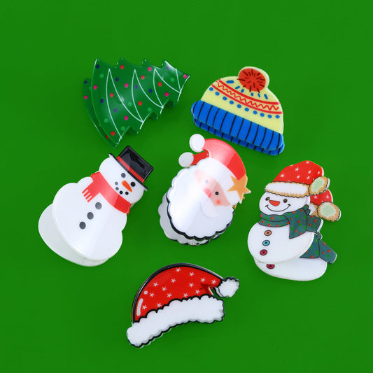 Christmas series New simple fashion popular cute fun snowman Santa Claus Christmas tree hair clip hair accessories