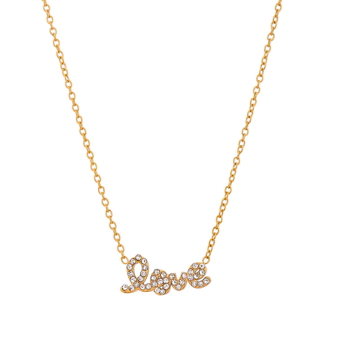 Europe and the United States stainless steel letter necklace high sense diamond clavicle chain titanium steel jewelry cross-border necklace