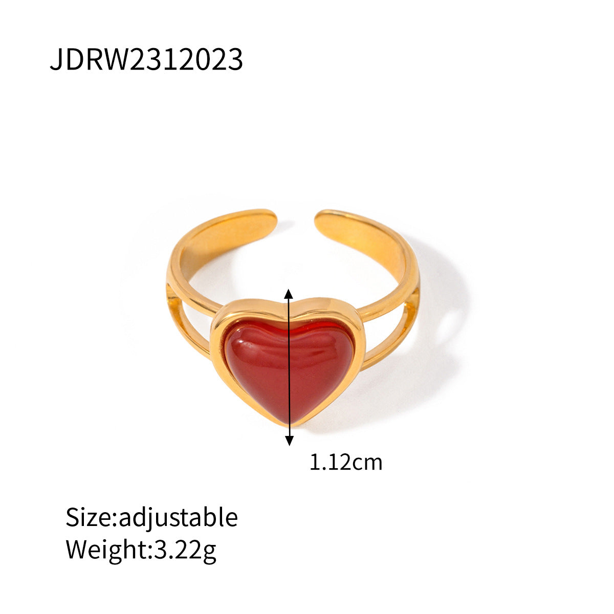 European and American 18k Gold Stainless Steel Red Agate Love Necklace Advanced Pendant Earrings Niche Ins Wind Ring