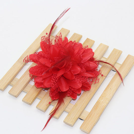 Factory wholesale new rice beads feather headdress headdress flower corsage wrist flower dance wear many optional