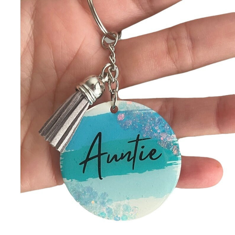 Personalized Resin Key Chain Sparkling Acrylic Key Chain Personalized Gift