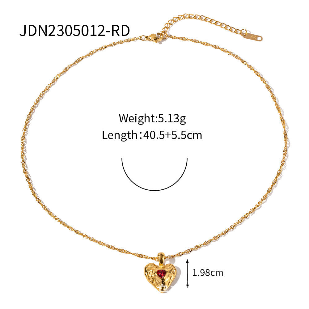 European and American stainless steel love necklace advanced sense pendant clavicle chain titanium steel jewelry cross-border necklace