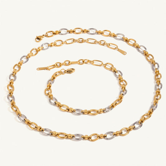 Europe and the United States 18k gold titanium steel necklace light luxury high-end jewelry non-fading bracelet stainless steel jewelry cross-border