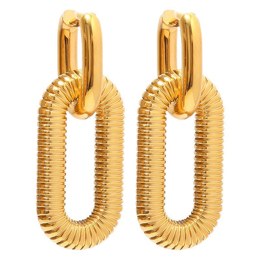 European and American ins new exaggerated 18K gold-plated stainless steel chain earrings jewelry high trend fashion earrings wholesale