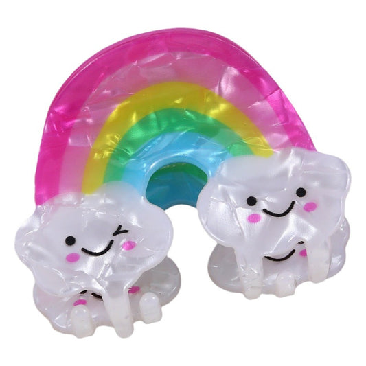 New cute gripper girl 2023 fruit rainbow animal hairpin back head shark clip hair accessories children's headdress